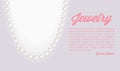 Pearl necklace. Realistic jewelry background. Vector illustration Royalty Free Stock Photo