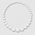 Pearl necklace on transparent background, stock illustration vector Royalty Free Stock Photo