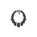 Pearl necklace vector icon