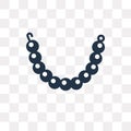 Pearl necklace vector icon isolated on transparent background, P