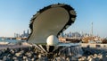 Pearl and oyster fountain landmark monument on the Corniche city Doha, Qatar Royalty Free Stock Photo