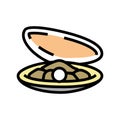 pearl oyster shell color icon vector illustration Royalty Free Stock Photo