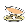 pearl oyster shell color icon vector illustration Royalty Free Stock Photo