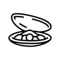 pearl oyster shell line icon vector illustration Royalty Free Stock Photo