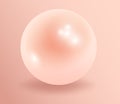 Pearl. Pink Pearl isolated on background, decor, decoration. Realistic vector object. Vector illustrations. 10 eps.