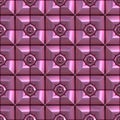 Pearl pink shiny foil glass metal fabric satin mosaic tiles 3D seamless texture Royalty Free Stock Photo