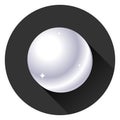 Pearl, realistic white pearl on a black background with a shadow. Vector illustration cartoon pearl