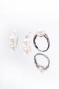 Pearl ring and earring Royalty Free Stock Photo