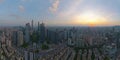 180 Â° Panorama of Canton tower and Zhujiang New Town CBD at sunset