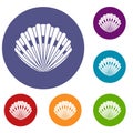 Pearl shell icons set Royalty Free Stock Photo