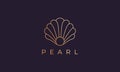 Pearl shell logo template with luxury and elegant shape