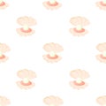 Pearl in a shell pattern seamless vector Royalty Free Stock Photo