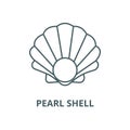 Pearl shell vector line icon, linear concept, outline sign, symbol Royalty Free Stock Photo