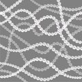 Pearl strings background. Curved wavy strings of pearls. Royalty Free Stock Photo