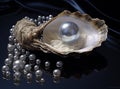 A pearl is stuck in an open oyster Royalty Free Stock Photo