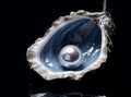 A pearl is stuck in an open oyster, in the style of feminine sensibilities Royalty Free Stock Photo