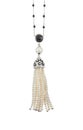 Pearl tassel diamond beaded necklace chain