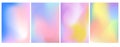 Pearlescent background holographic gradient. Candy gradient mesh set for design concepts, web, smartphone screen, presentations,