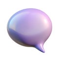 Pearlescent purple speech bubble with glossy finish isolated on a transparent background chat Royalty Free Stock Photo