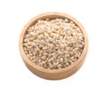Pearls barley grain seed on background top-view Royalty Free Stock Photo