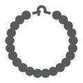 Pearls bracelet glyph icon, jewelry and accessory, bangle sign, vector graphics, a solid pattern on a white background.