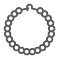 Pearls bracelet line icon, jewelry and accessory, bangle sign, vector graphics, a linear pattern on a white background.