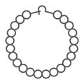 Pearls bracelet thin line icon, jewelry and accessory, bangle sign, vector graphics, a linear pattern on a white