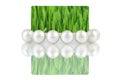 Pearls with creative green gift card Royalty Free Stock Photo