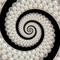 Pearls and diamonds jewels abstract spiral background pattern fractal. Pearls background, repetitive pattern. Abstract pearl backg Royalty Free Stock Photo