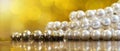 Pearls jewelry web banner with copy space Royalty Free Stock Photo