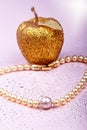 Pearls on pink Royalty Free Stock Photo