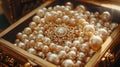 Pearls In The Treasure Chest Background, Generative AI Royalty Free Stock Photo