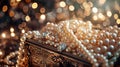 Pearls In The Treasure Chest Background, Generative AI Royalty Free Stock Photo