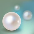 3 Pearls vector bokeh with shadow on a blue bokeh fog background