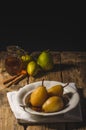 Pears glazed in tea and cinnamon Royalty Free Stock Photo