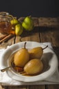 Pears glazed in tea and cinnamon Royalty Free Stock Photo