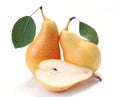 Pears and a half and leave Royalty Free Stock Photo