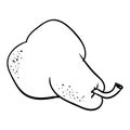 Pears hand drawn outline. The black line art on a white background. Vector element isolated.