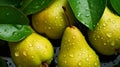 Pears, large group, background, close-up, top view. Ai. Generative AI Royalty Free Stock Photo