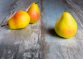 Pears on an old wooden