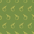 pears outline doodle seamless pattern design. pear background vector Royalty Free Stock Photo