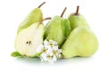 Pears pear slice fruit fruits green isolated on white Royalty Free Stock Photo