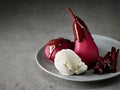 Pears poached in red wine Royalty Free Stock Photo