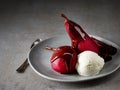 Pears poached in red wine Royalty Free Stock Photo