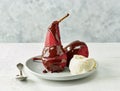 Pears poached in red wine Royalty Free Stock Photo