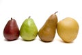 Pears in row