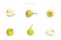 Pears on white background.Healthy fruit. Royalty Free Stock Photo