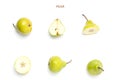 Pears on white background.Healthy fruit. Royalty Free Stock Photo