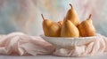 Pears on a white plate Royalty Free Stock Photo