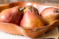 Pears in Wood Bowl Royalty Free Stock Photo